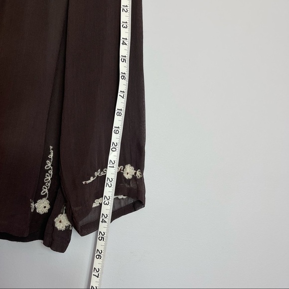 AML Brown Long Sleeve Sheer Top - Picture 10 of 15